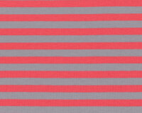 Baumwolljersey LOUCIE, Streifen, pastellrot-beigegrau