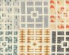 58-cm-Rapport Patchworkstoff MODERN NEUTRALS, Baustein-Quadrate, braun-gedecktes aprikot, Moda Fabrics