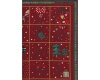 60-cm-Patchworkstoff-Abschnitt, Adventskalender CHRISTMAS FOR FRIENDS, Weihnachtstiere, dunkelrot-tannengrün