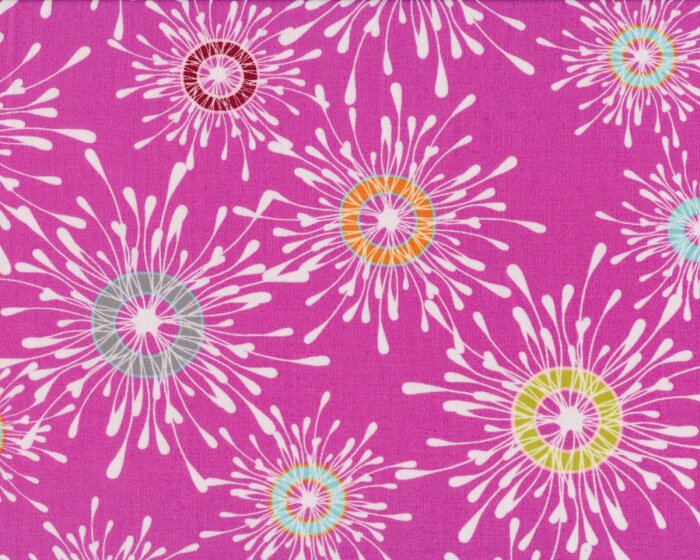 Patchworkstoff FLOW, Feuerwerksblüten, pink-gebrochenes weiß, Moda Fabrics