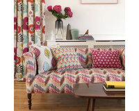 Englischer Dekostoff Clarke & Clarke CARIBA, Raster-Streifen, pink-rosa