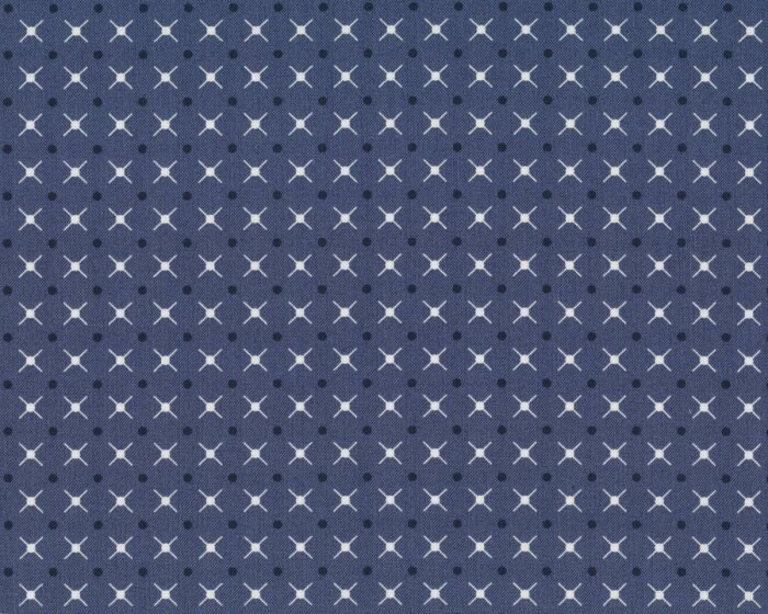 Patchworkstoff SIMPLY COLORFUL II, Kreuz-Punkte, blaugrau, Moda Fabrics
