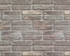 Baumwoll-Dekostoff mit Digitaldruck THE WALL, Mauersteine, lilagrau