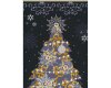 90-cm-Rapport Patchworkstoff-Abschnitt CELEBRATE THE SEASON, Weihnachtsbaum, schwarz-gold