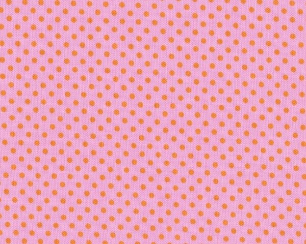 Patchworkstoff "Happier" mit regelmäßigen Punkten, rosa-orange