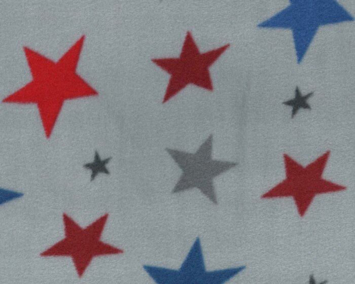 Fleece STARS AROUND, Sterne, hellgrau-blau