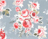 Englischer Dekostoff Clarke & Clarke ROSE GARDEN, Rosen, blaugrau-pastellrot