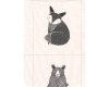 45-cm-Rapport Patchworkstoff THICKET, Tier-Illustrationen, natur-schwarz, Moda Fabrics