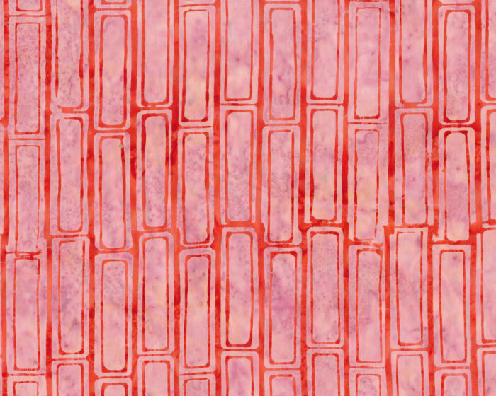 Batik-Patchworkstoff LATITUDE BATIKS, Ziegel-Rechtecke, hellrot-lachsrosa, Moda Fabrics