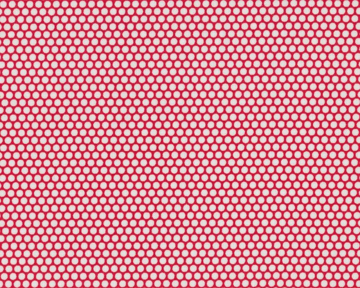 Patchworkstoff LITTLE RUBY, Punkte, rot-gebrochenes weiß, Moda Fabrics