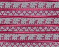 Patchworkstoff KNITTED X-MAS, Herzen und Rentiere im...