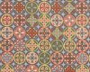 Patchworkstoff "Bryant Park" mit Kreis-Viereck-Ornamenten, lachsrot-limette