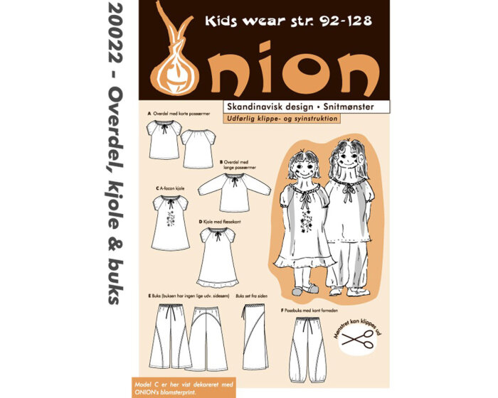 Shirt und Kleid mit Raglanärmeln, weite Hose mit Teilungsnaht, Schnittmuster ONION 20022