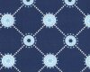 Patchworkstoff "Beechwood Park", Zacken-Rauten mit Retro-Kreisen, dunkelblau-hellblau
