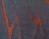 Superweiches zweifarbiges Fellimitat CORRY, längsovale Schollen, gedecktes blau-dunkles orange