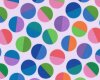 Baumwollflanell "Menagerie" mit farbig gefüllten Kreisen, rosa-blau