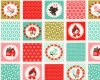 30-cm-Rapport Patchworkstoff LIL RED, Motiv-Quadrate, gebrochenes weiß-dunkelrot, Moda Fabrics