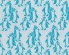 Leichter Bio-Jacquard-Strick PINGU PARADE, Pinguine, weiß-türkis