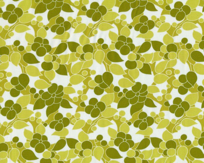 Patchworkstoff SIMPLY COLORFUL II, Blatt und Blüte, helles limette-olive, Moda Fabrics