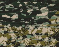 Feiner, weicher Baumwoll-Stretch PAESAGGIO, Camouflage-Muster, dunkelbraun-schilfgrün