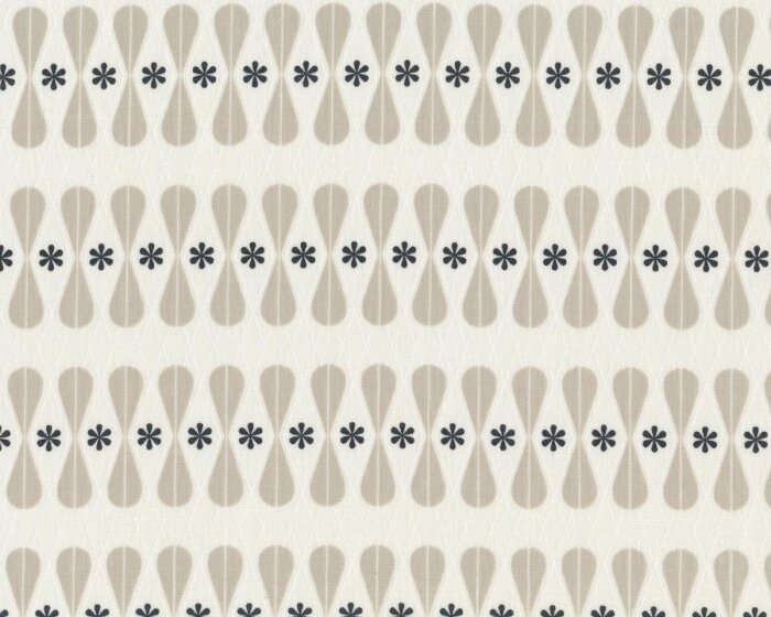 Patchworkstoff BLACK & WHITE, Tropfenrauten, beigegrau, Cotton + Steel
