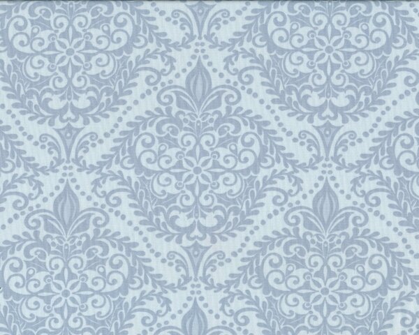 Patchworkstoff SOLSTICE, Blütenornament-Medaillons, graublau, Moda Fabrics