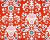 Patchworkserie "Funky Christmas" mit Phantasieblüten, rot-weiß