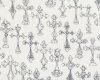 Patchworkstoff CHURCH LADIES, sakrale Kreuze, weiß-schwarz