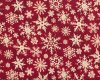 Patchworkstoff CHRISTMAS IN THE WOODS mit Schneesternen, weinrot-hellbeige
