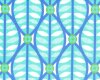 Baumwollflanell "Greenhouse Buttonwood" mit geometrischen Blattmuster, türkis-mittelblau