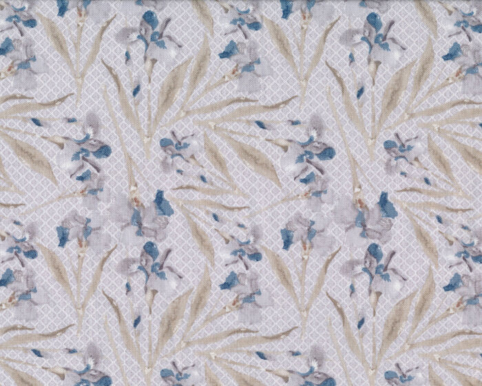 Patchworkstoff SWEET SIESTA, zarte Lilien, blaugrau-beige
