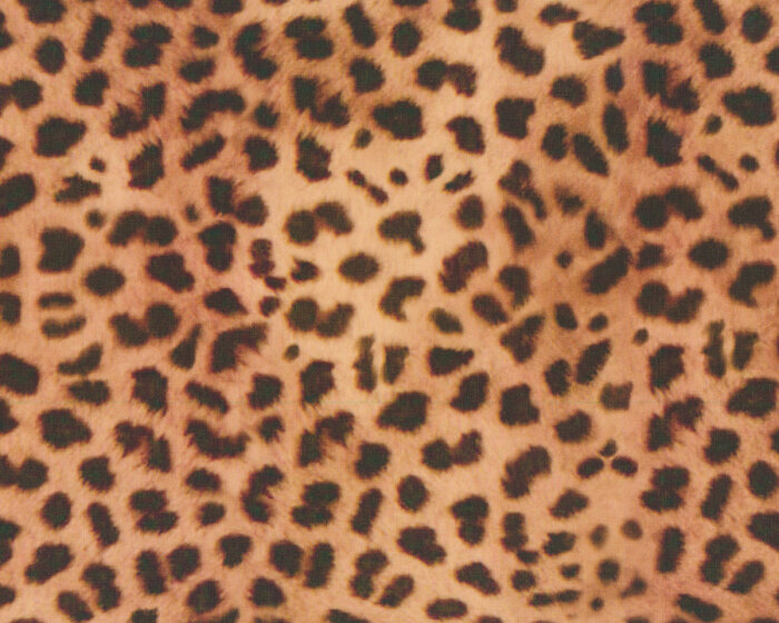 Italienischer Designer-Seidensatin CAVASETA, Leopardenfell, helles rotbraun