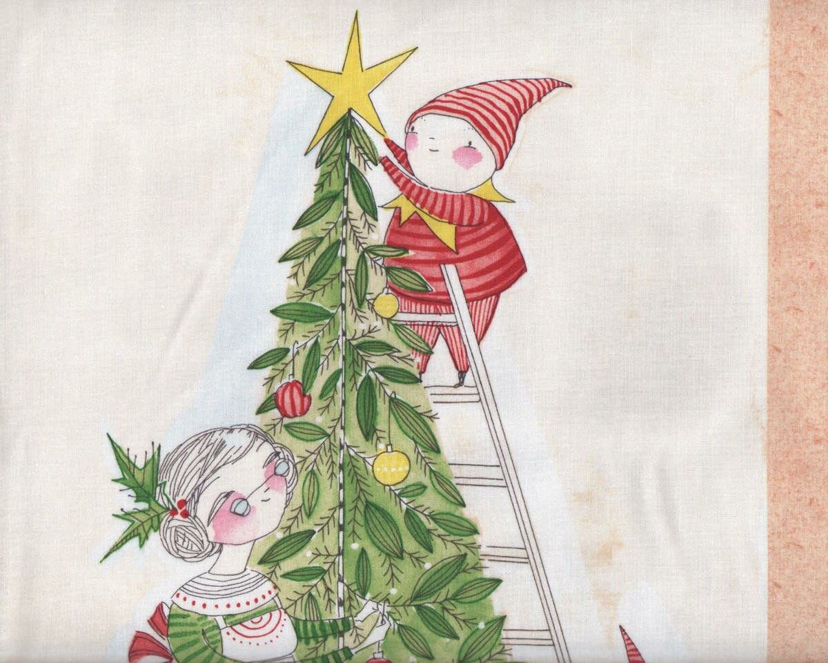 60-cm-Rapport Patchworkstoff JOY WONDER, Weihnachts-Wichtel