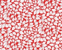 Patchworkstoff Poppy mit Blättern, rot-weiß