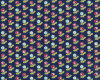 Patchworkstoff VINTAGE PICNIC, diagonale Blumen-Streifen, gedecktes dunkelblau-rot, Moda Fabrics