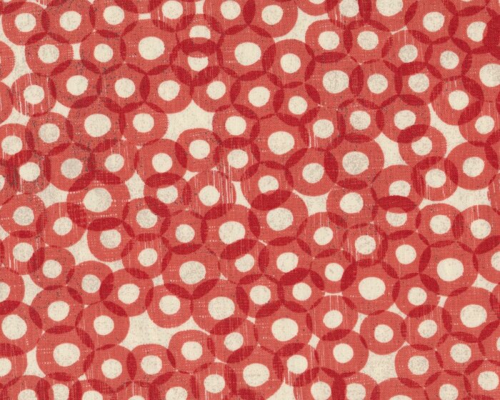 Patchworkstoff MON AMI, Ringe, pastellrot-creme, Moda Fabrics