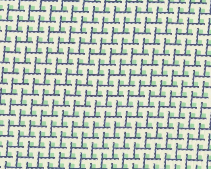 Zarter, edler Batist, Voile MOMENTUM, zackiges Flechtmuster, gedecktes blau-mintgrün