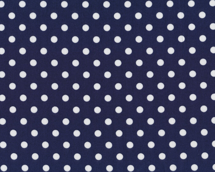 Baumwolle DOTTO, größere regelmäßige Punkte, dunkelblau
