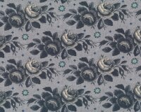 Baumwollstoff ROSYANA, Rosen, grau-hellblau, Swafing