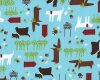B-Ware Patchworkstoff WHISKERS & TAILS mit Hunden, hellblau