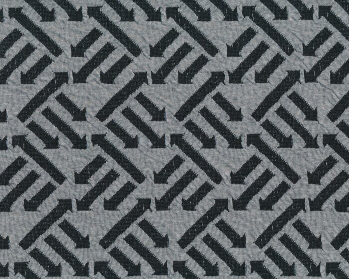 Leichter Bio-Jacquard-Strick RIGHT DIRECTION, Pfeile, grau meliert-schwarz