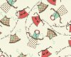 Patchworkserie DOMESTIC DIVA mit verspielten Schürzen und Schriftzug, cremé-pastellrot