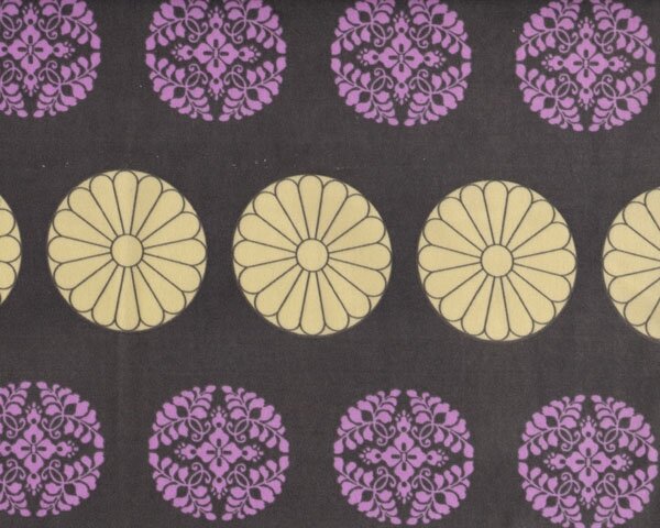 Velourstoff ALCHEMY mit Blütenkreisen, dunkelgrau, Amy Butler