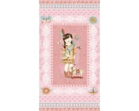 60-cm-Panel Patchworkstoff DREAM CATCHERS, Indianer-Mädchen, hellrosa-helles türkis