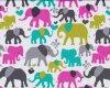 Patchworkstoff ELEPHANT WALK, Elefanten, pink-grau