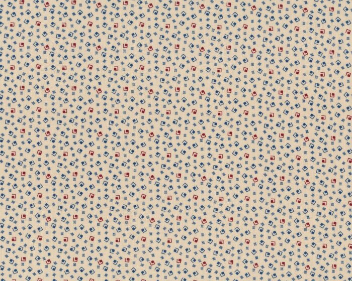 Patchworkstoff SHIRTS & TIES, Winkel-Kringel, hellbeige-gedecktes blau
