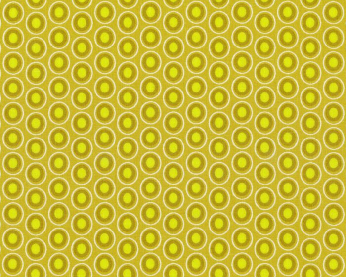 Patchworkstoff OVAL ELEMENTS, Pfauenaugen, olivgelb, Art Gallery