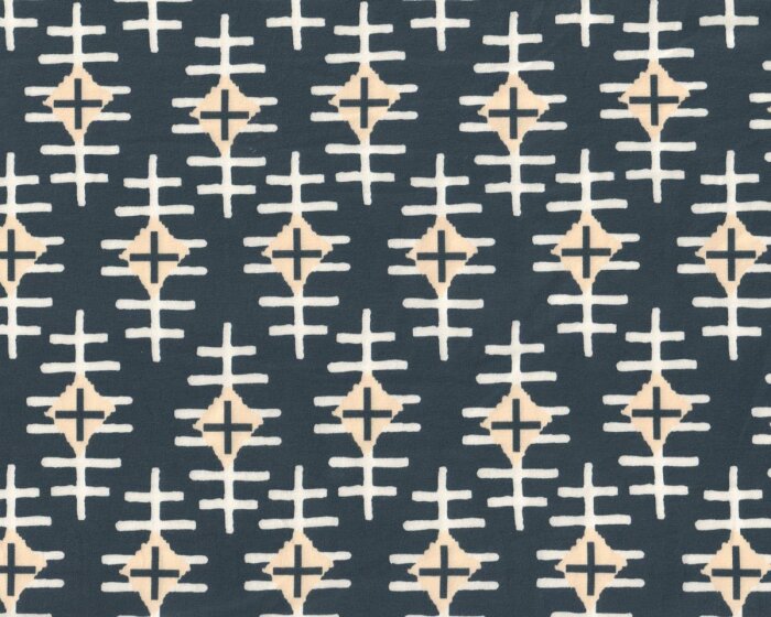 Feiner Baumwolljersey mit Elasthan BOUND, Kreuz-Zeichen, gedecktes dunkelblau-helles beige