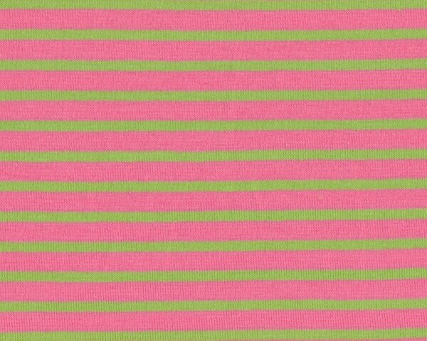 Baumwoll-Jersey CAMPAN mit Streifen, gedecktes rosa-hellgrün