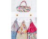 Feiner Popeline-Patchworkstoff "Floressence" mit Gitter-Muster aus Ovalen, fuchsia-hellrosa